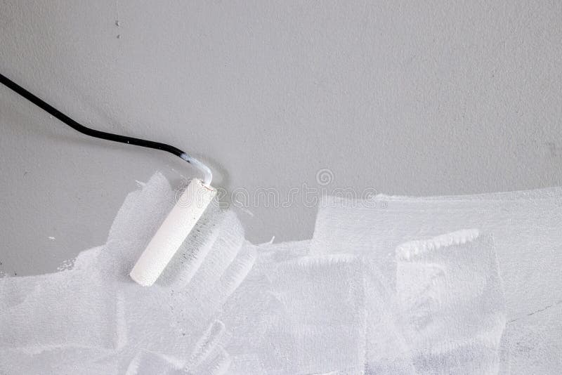 Roller brush painting stock photo. Image of roller, pattern 235775850