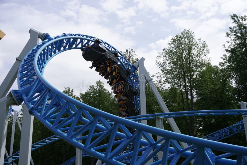 Roller Coaster Attractions Fun in the Park for Children Stock Photo
