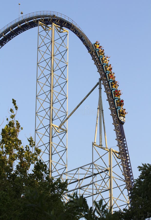 Roller coaster descending royalty free stock photography