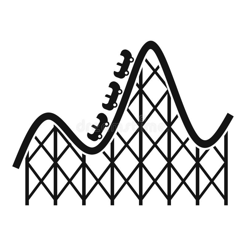 Roller Coaster Entertainment Icon, Simple Style Stock Vector ...