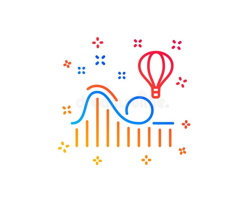 Roller Coaster Line Icon. Amusement Park Sign. Vector Stock Vector