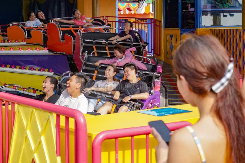 Roller Coaster in Ocean Park,, Hong Kong, May 2018 Editorial Stock