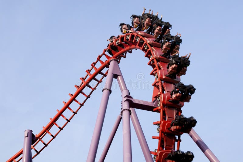 A roller coaster ride stock photo. Image of park, fairground 29588912