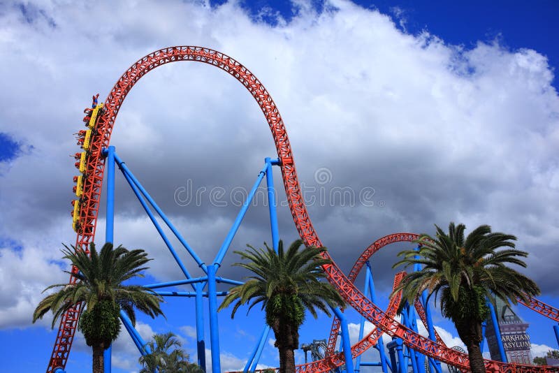 Universal Studios Hollywood Rip Ride Rockit roller coaster Stock Photo -  Alamy