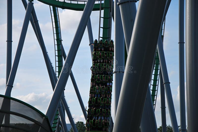 Roller Coaster in the Theme Park Universal Studios in Orlando, Florida
