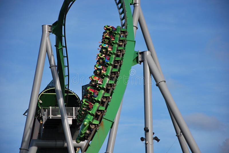 Roller Coaster in the Theme Park Universal Studios in Orlando, Florida