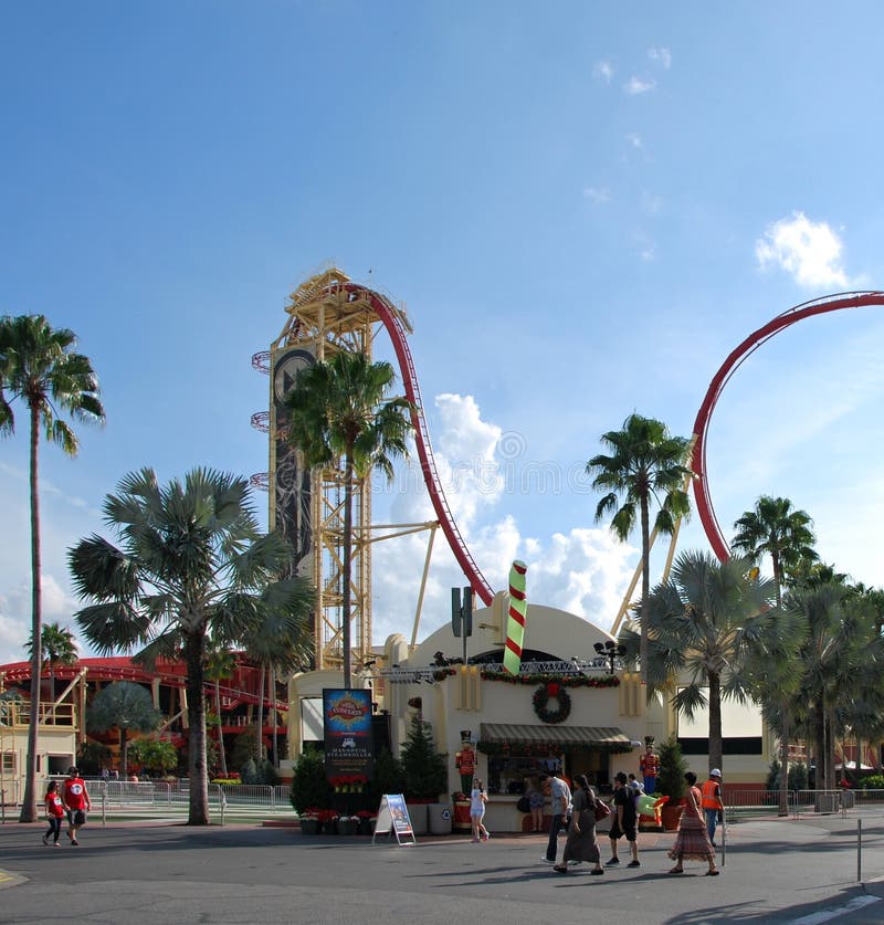 Roller Coaster in the Theme Park Universal Studios in Orlando, Florida