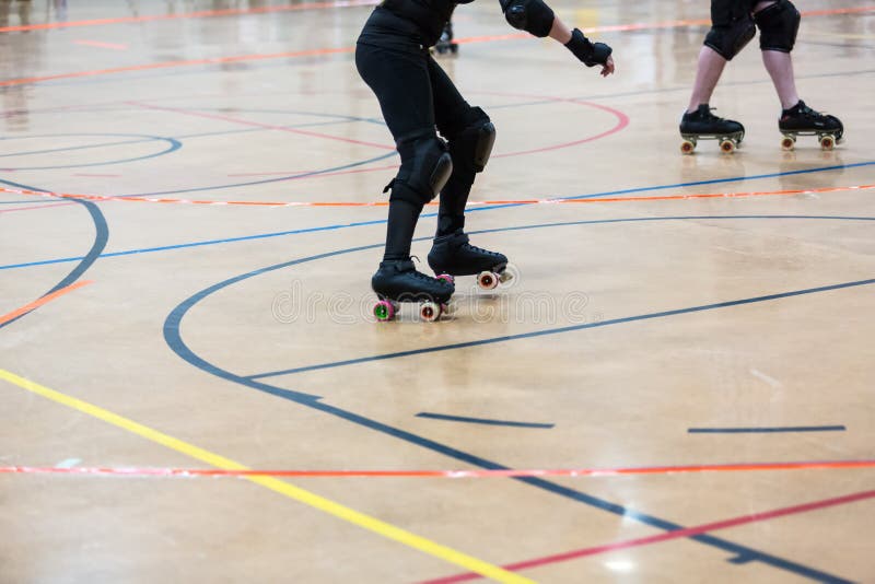 Roller Derby Players Compete Stock Image Image of competition, match
