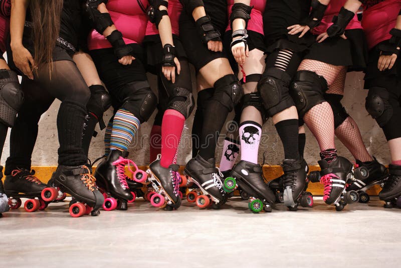 Roller derby team stock photos