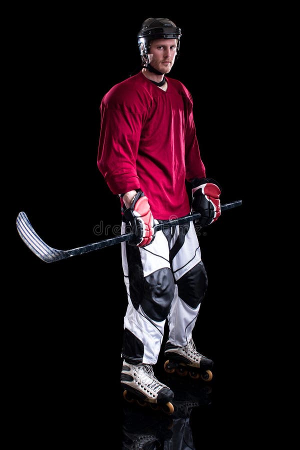 Roller Hockey Player stock image. Image of black, person 68147135