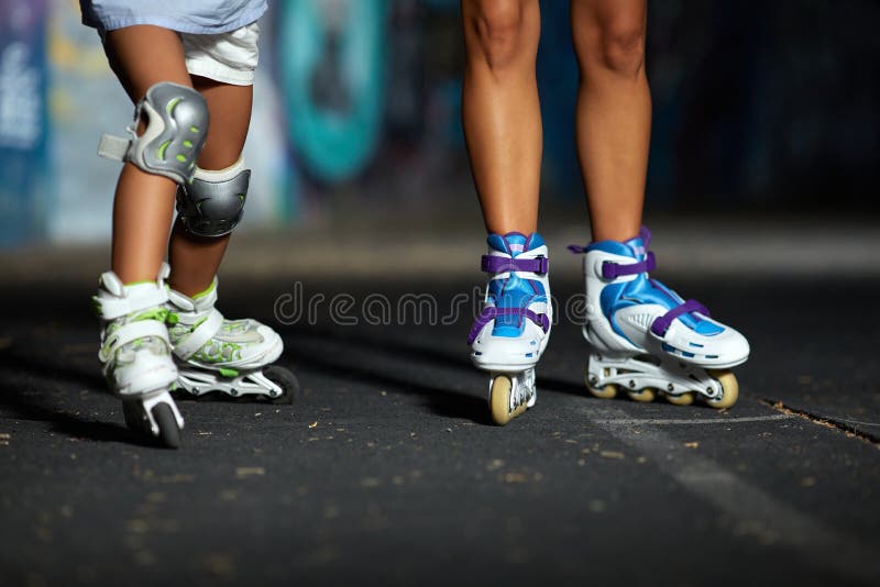Roller Skate Legs in Skatepark. Stock Photo Image of human, hobby