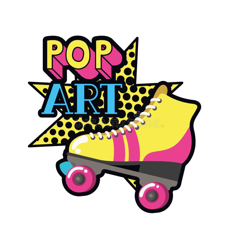 Roller skates pop art icon