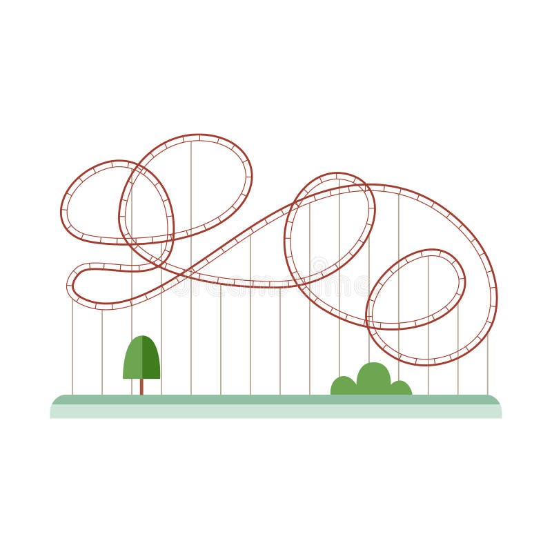 Rollercoaster o parchi di divertimento attratti da immagini piane di vettoriale isolate illustrazione vettoriale Rollercoaster o parchi di divertimento attratti da immagini piane di vettoriale isolate illustrazione vettoriale