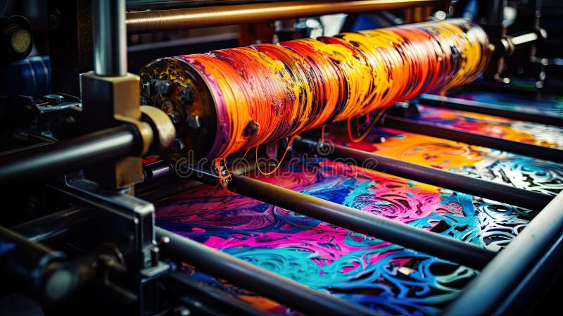 Rollers material Printing Press royalty free illustration