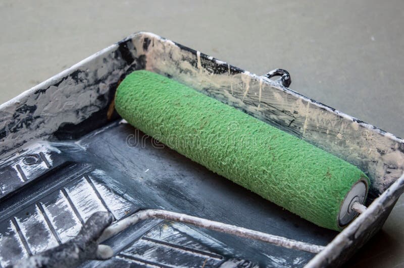 Rollers Used To Paint Walls Manually Stock Photo Image of hand