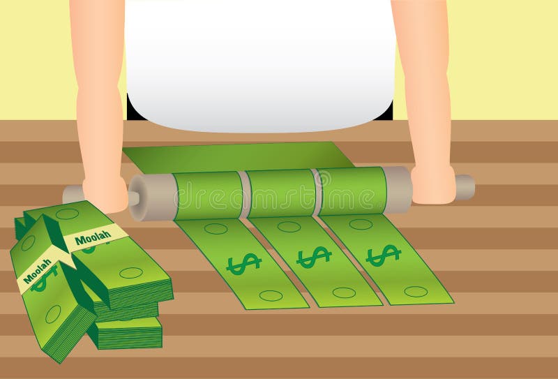 Rolling in the Dough (Money) Stock Illustration - Illustration of dollar,  rolling: 54021144