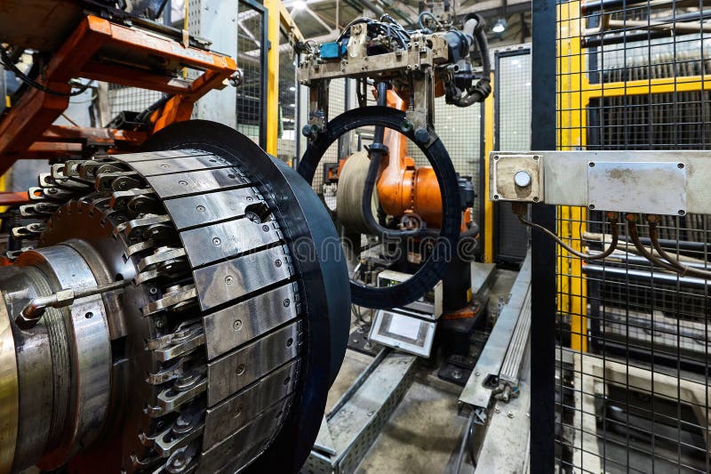Rolling Drum with Rubber Layers To Form Car Tire at Plant Stock Photo Image of rubber, drum