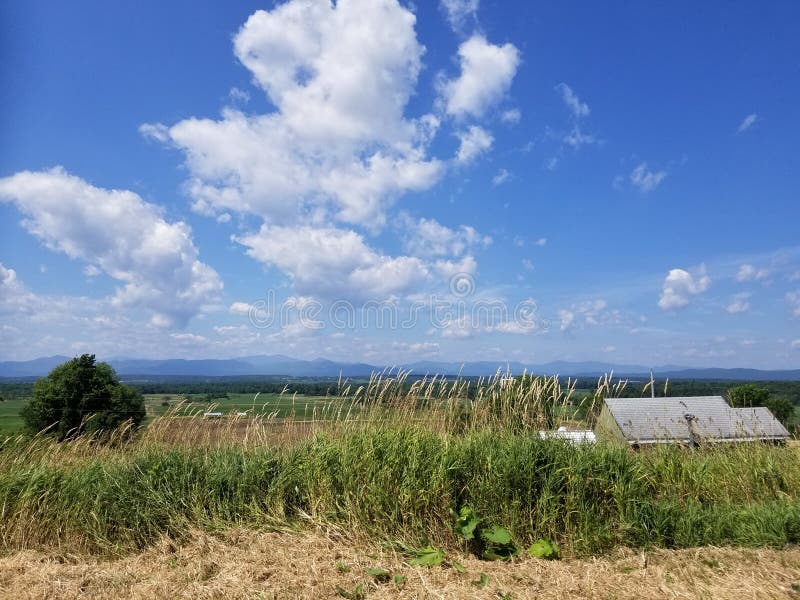 Rolling Fields Mountains Backroad Vermont Stock Image Image of fields