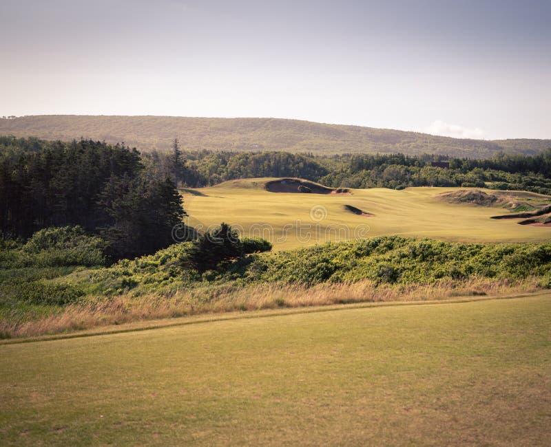 Rolling Fairway of a Golf Course in Nova Scotia Stock Image Image of