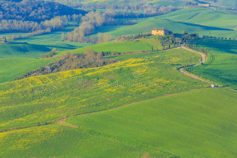 Rolling Hills of Tuscany, Italy Stock Image Image of house, green 69610045