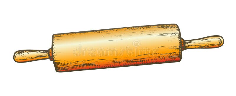 Rolling Pin for Dough Kitchenware Vintage Color Vector Stock ...