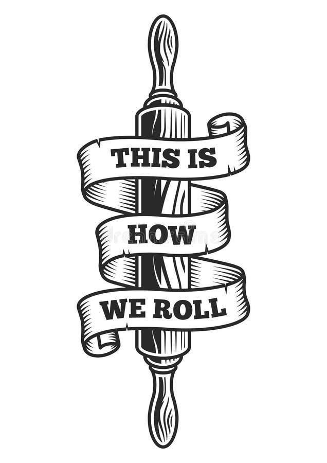 Rolling pin with ribbon stock illustration Rolling pin with ribbon stock illustration