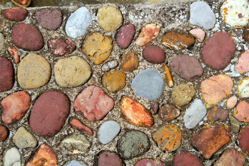 Rolling stones floor colorful pattern in Pyrenees stock photo