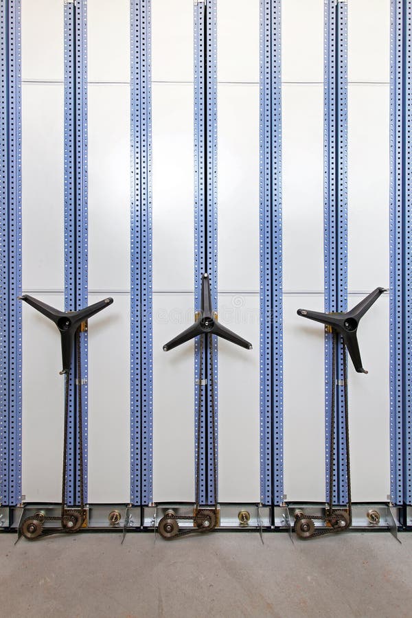 Rolling Storage Shelving stock image. Image of record 30616475