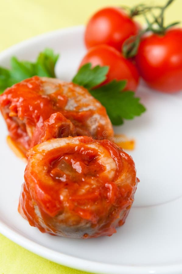 Rollmop in tomato sauce