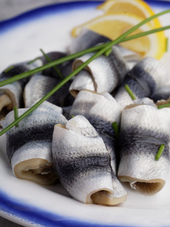 German Herring Rollmops stock image. Image of vinegar 6256343