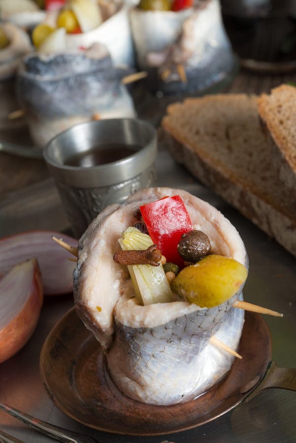 Rollmops - Pickled Herring Fillets Stock Image - Image of appetizer ...