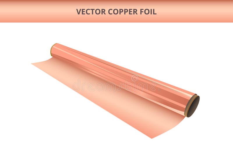 Rollo abierto de lámina de cobre de plástico. material de embalaje cinta envoltura decorativa o lámina adhesiva lámina de estampad ilustración del vector
