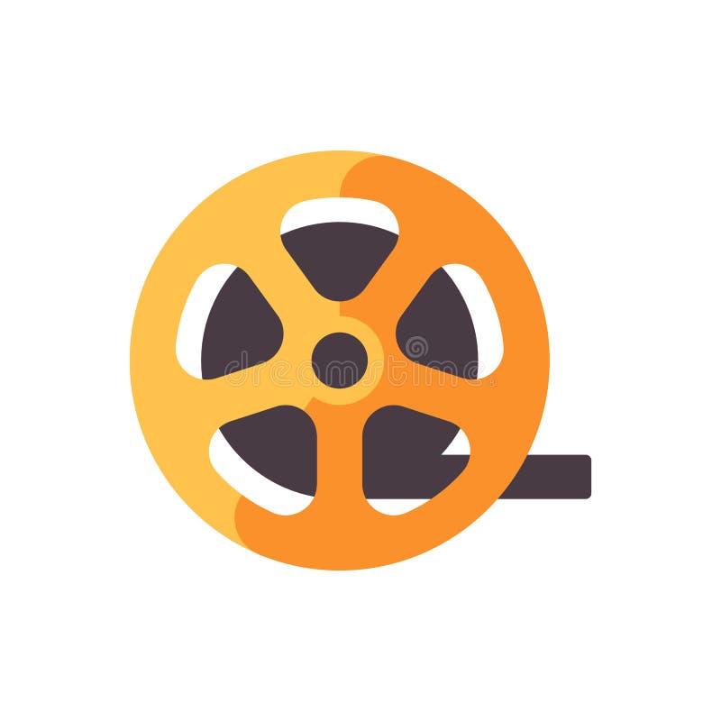 Rollo de la tira de la pel?cula Icono plano de la cinematografía stock de ilustración Rollo de la tira de la pel?cula Icono plano de la cinematografía stock de ilustración