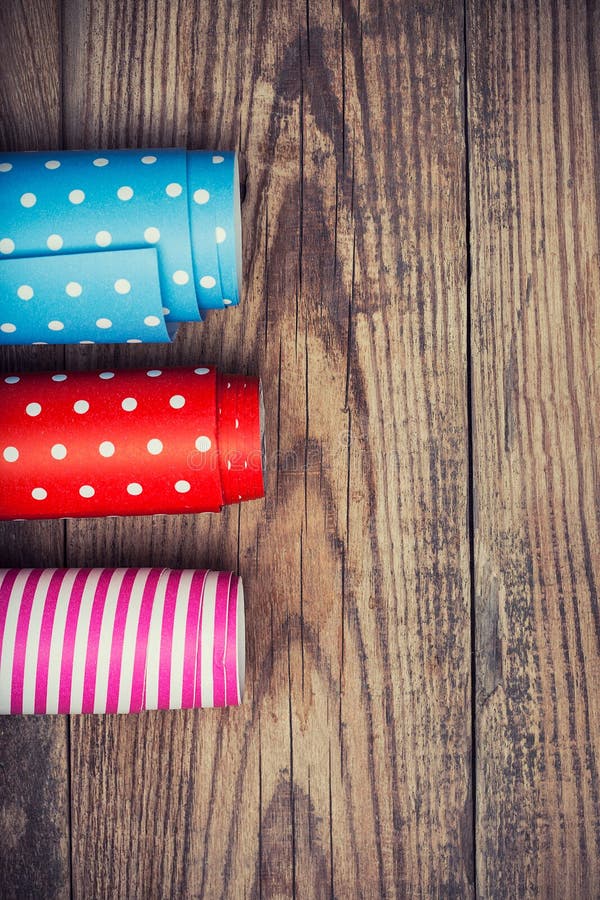 Rolls of Colored Wrapping Paper Stock Image Image of packaging