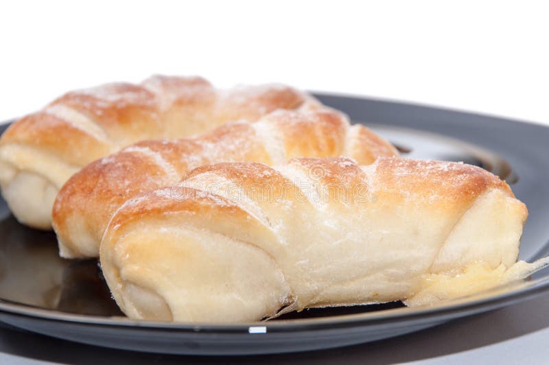 Rolls with Cream and Powdered Sugar Stock Image Image of butter