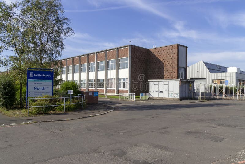 Rolls Royce Plant in East Kilbride. The Rolls-Royce aero-engine plant in East Kilbride, Scotland. The plant closed with around 600 jobs being moved to the royalty free stock photo Rolls Royce Plant in East Kilbride. The Rolls-Royce aero-engine plant in East Kilbride, Scotland. The plant closed with around 600 jobs being moved to the royalty free stock photo