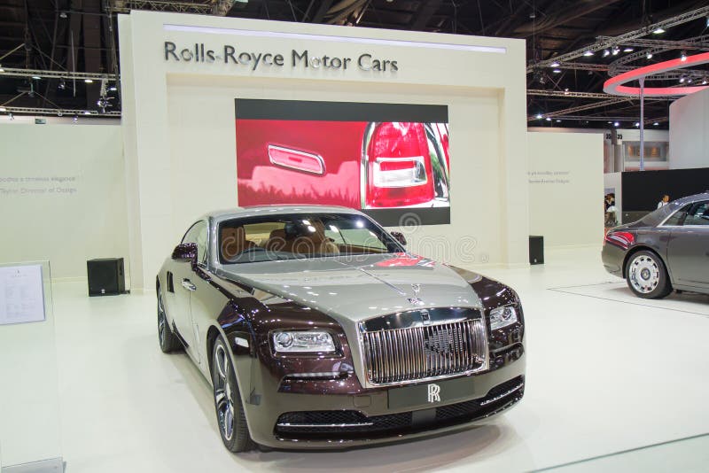 BANGKOK, THAILAND - MARCH 30 :The Rolls-Royce Ghost Standard Wheelbase The Majestic Horse is on display at the 35th Bangkok International Motor Show 2014 on March 30, 2014 in Bangkok, Thailand.