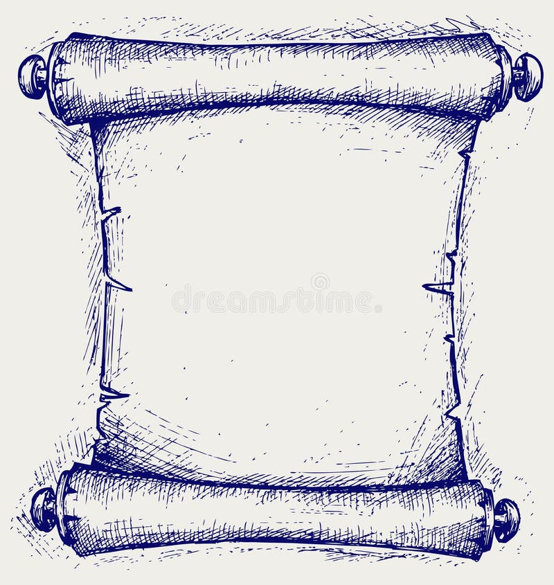 Old scroll. Doodle style. Vector illustration. Old scroll. Doodle style. Vector illustration