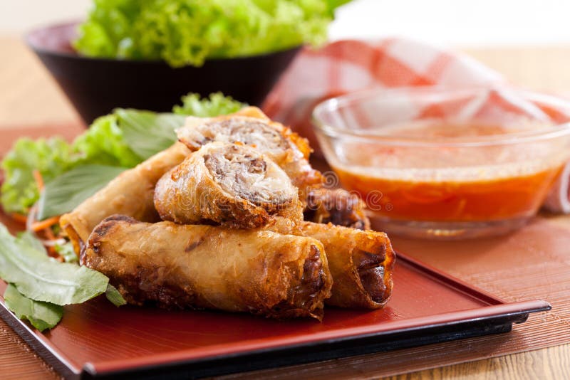 Crispy spring rolls, vietnamese food style. Crispy spring rolls, vietnamese food style