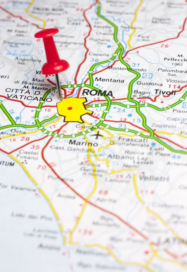 Roma Fijó En Un Mapa De Europa Imagen de archivo - Imagen de milla