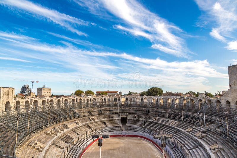 Roman amphitheatre in Arles stock image Roman amphitheatre in Arles stock image