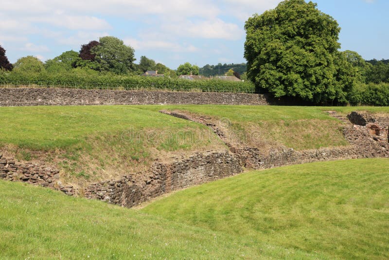 ROMAN AMPHITHEATRE CAERLEON stock photo