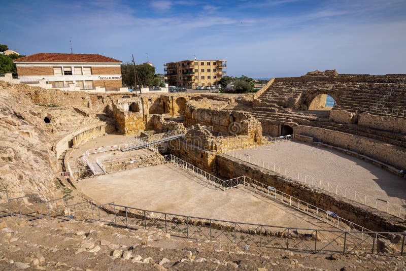 Roman Amphitheatre of Tarragona in Spain Stock Photo Image of ancient, outside 260296974
