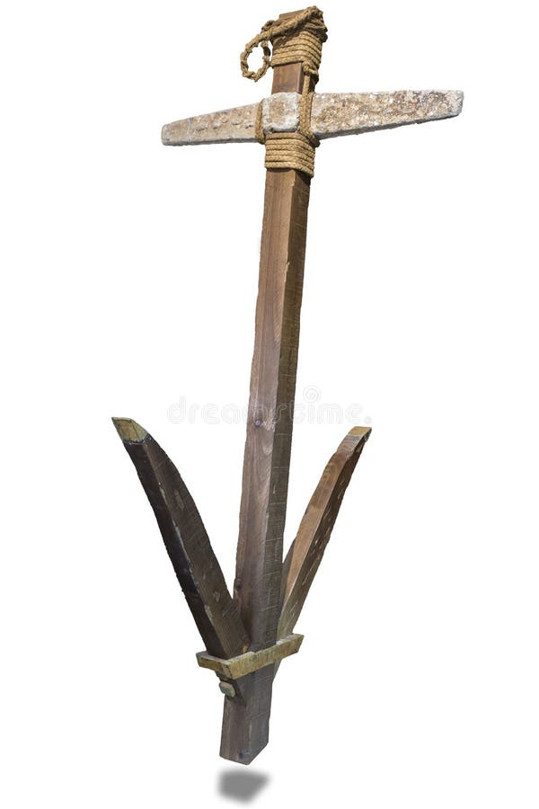 Roman anchor with original lead stock and wooden shank