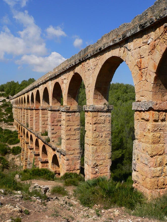 Roman aqueduct, Tarragona ( Spain ) royalty free stock image