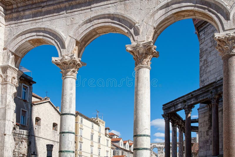 Roman architecture in Split royalty free stock photos