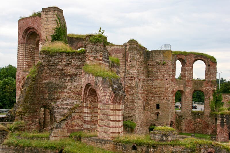 Roman bathhouse, Trier, Germany stock image