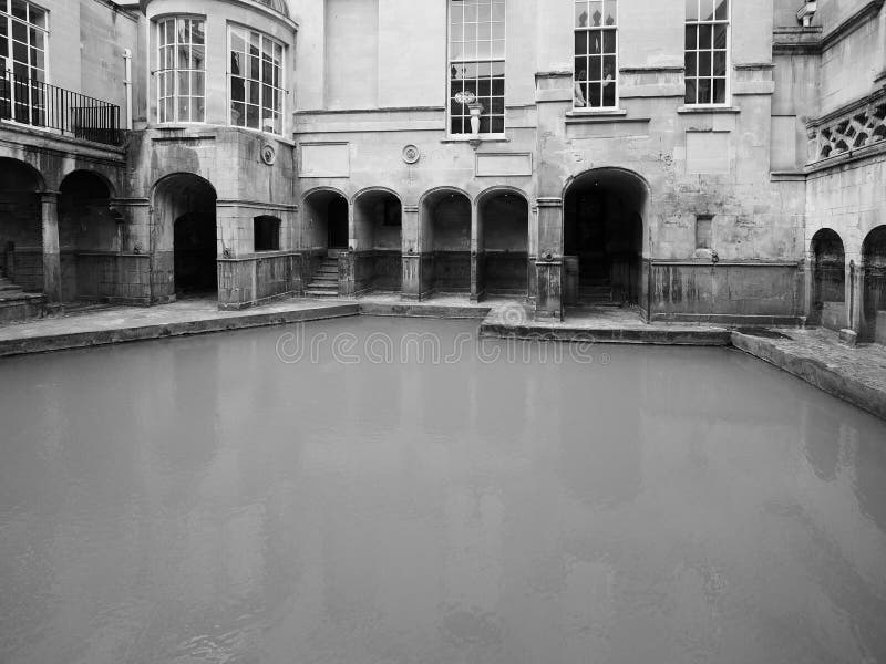 Roman Baths In Bath In Black And White Editorial Stock Image Image of