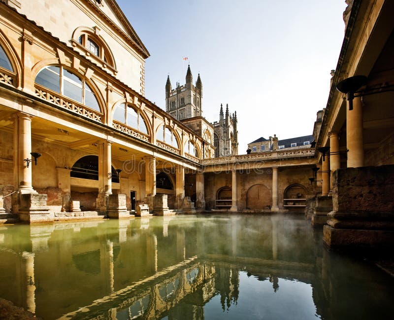 Romano bano bano la abadía en bano, inglaterra.