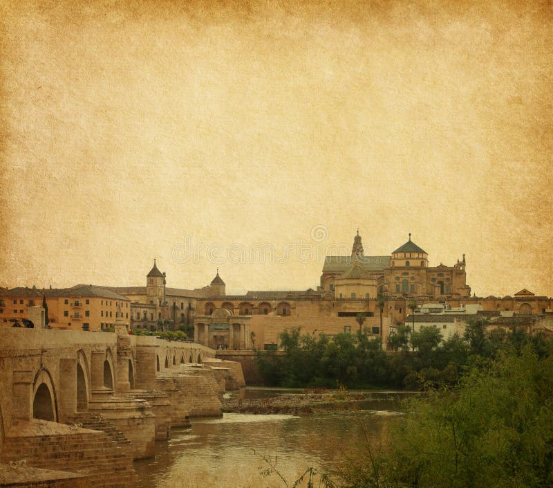 Roman bridge and Cathedral of Cordoba.